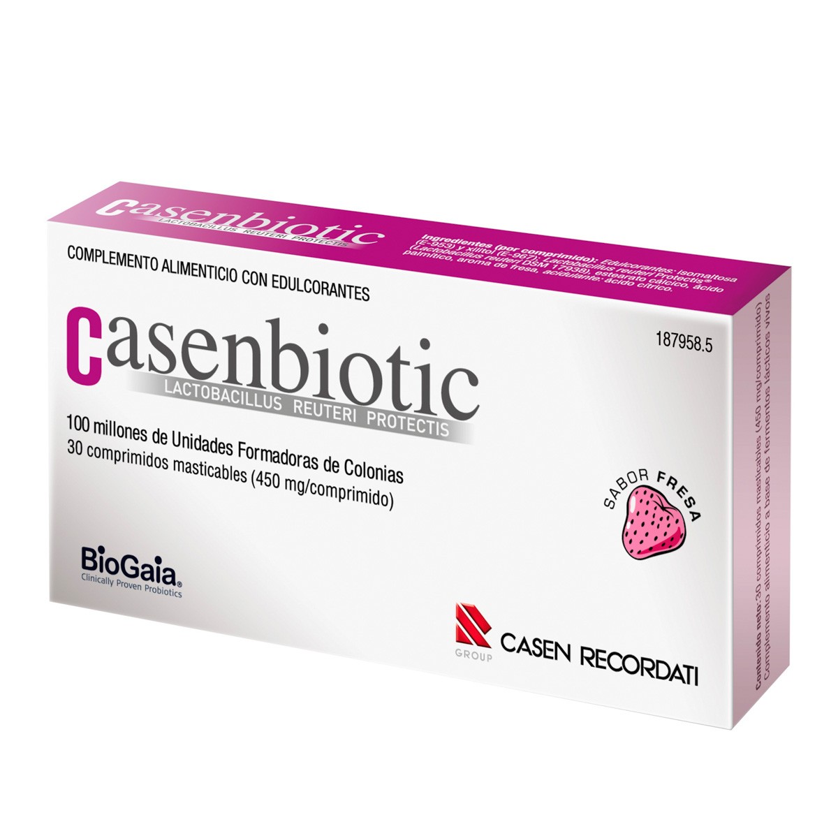 Casenbiotic Fresa 30 comprimidos